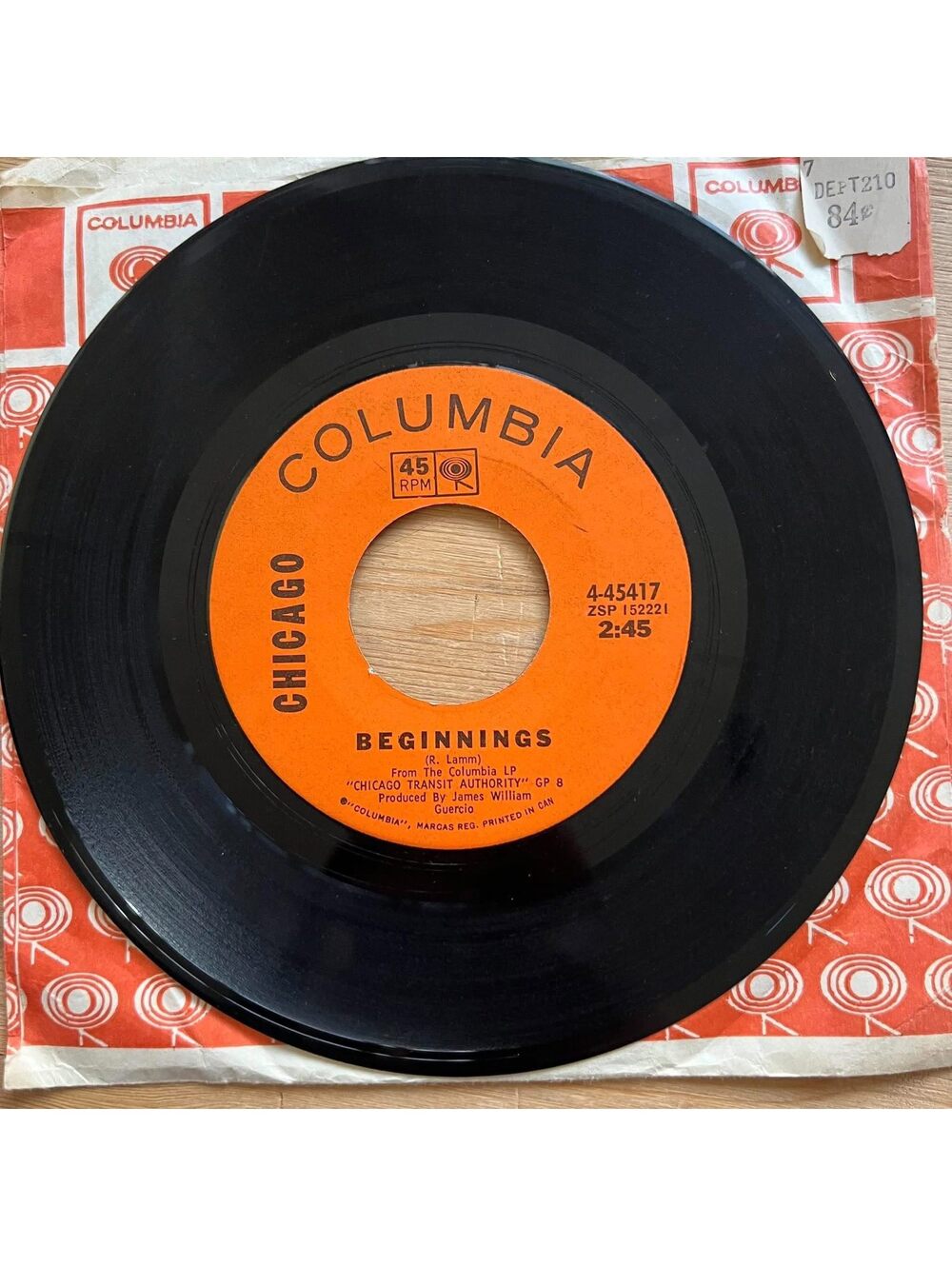 Chicago - Beginnings/Colour my World 45rpm VG+ R91